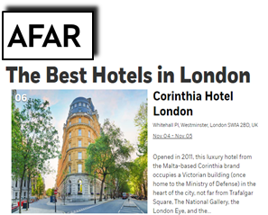 afar - Corinthia Hotel, London